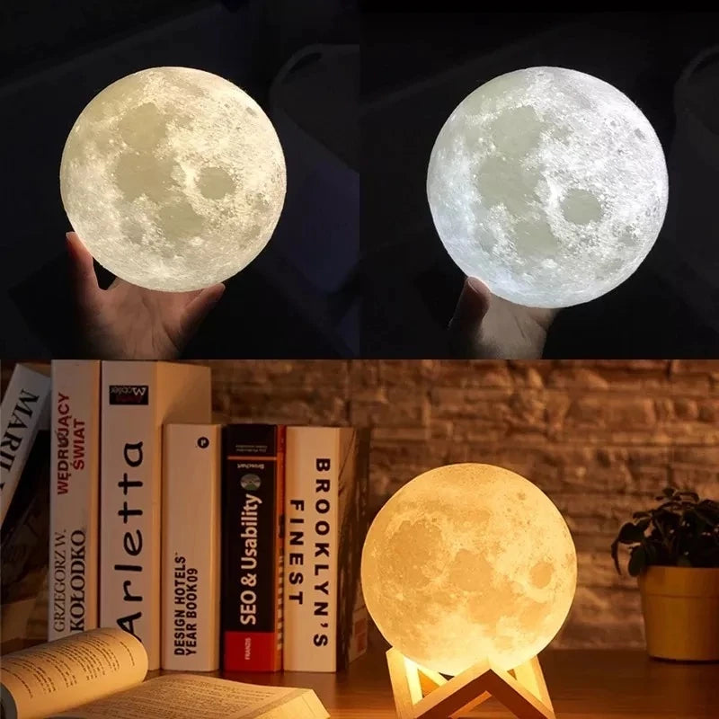 Umidificador Abajur Lua cheia Luminária 3D